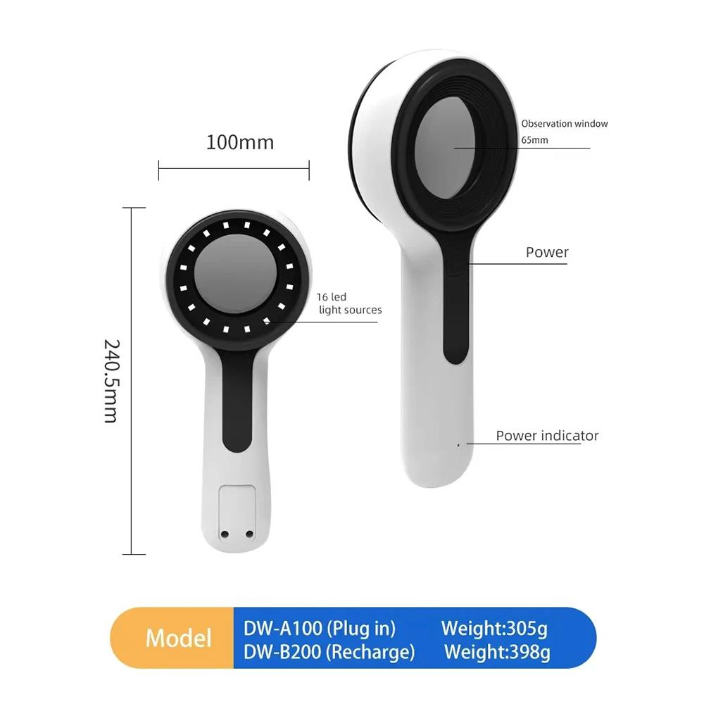 Wood's Lamp Ultraviolet UV Skin Analysis Tool Personal Beauty Care Skin Care Magnifying Analyzer for Daily Beauty Use