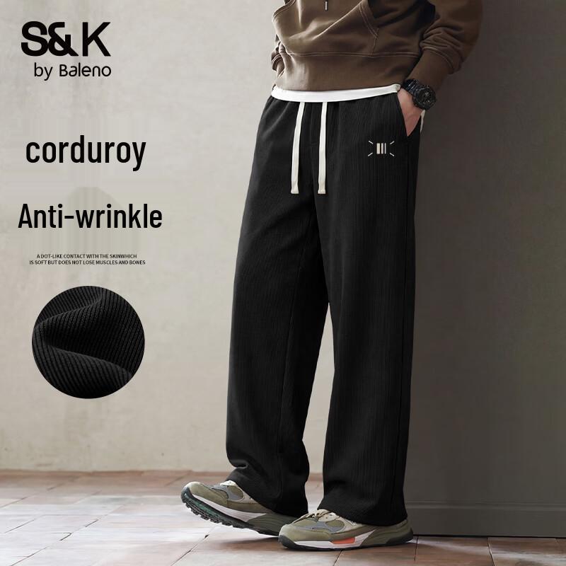 

Baleno S&K Men s Corduroy Wide-Leg Casual Pants L