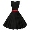 Retro Women's Polka Dot Sleeveless Swing Dress with Bow Tie Waist