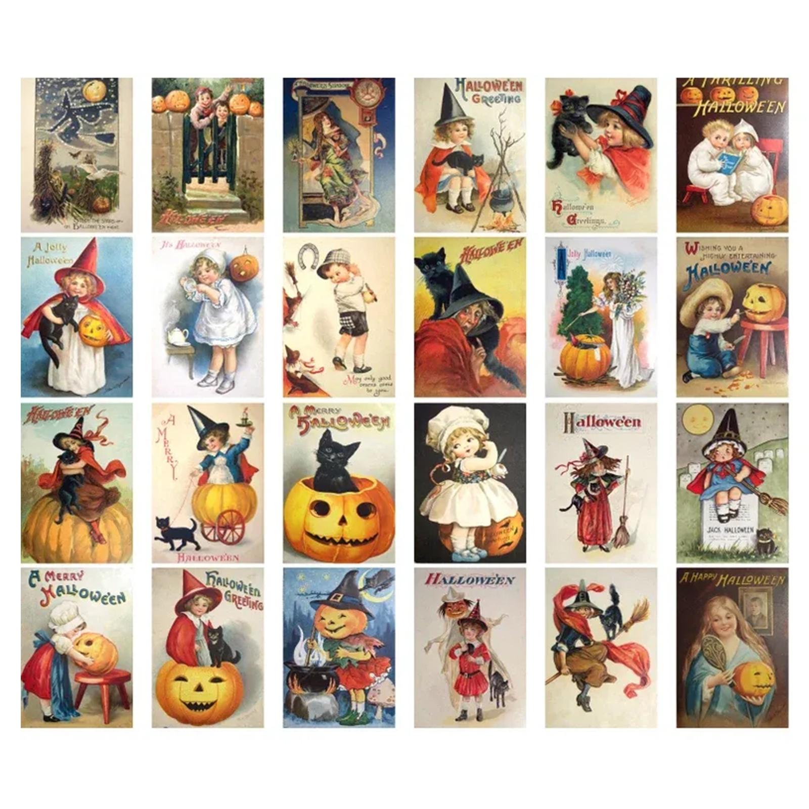 24Pcs/set Halloween DIY Greeting Card Message Postcard Halloween Gift Decoration Invitation Card For Halloween Party 1