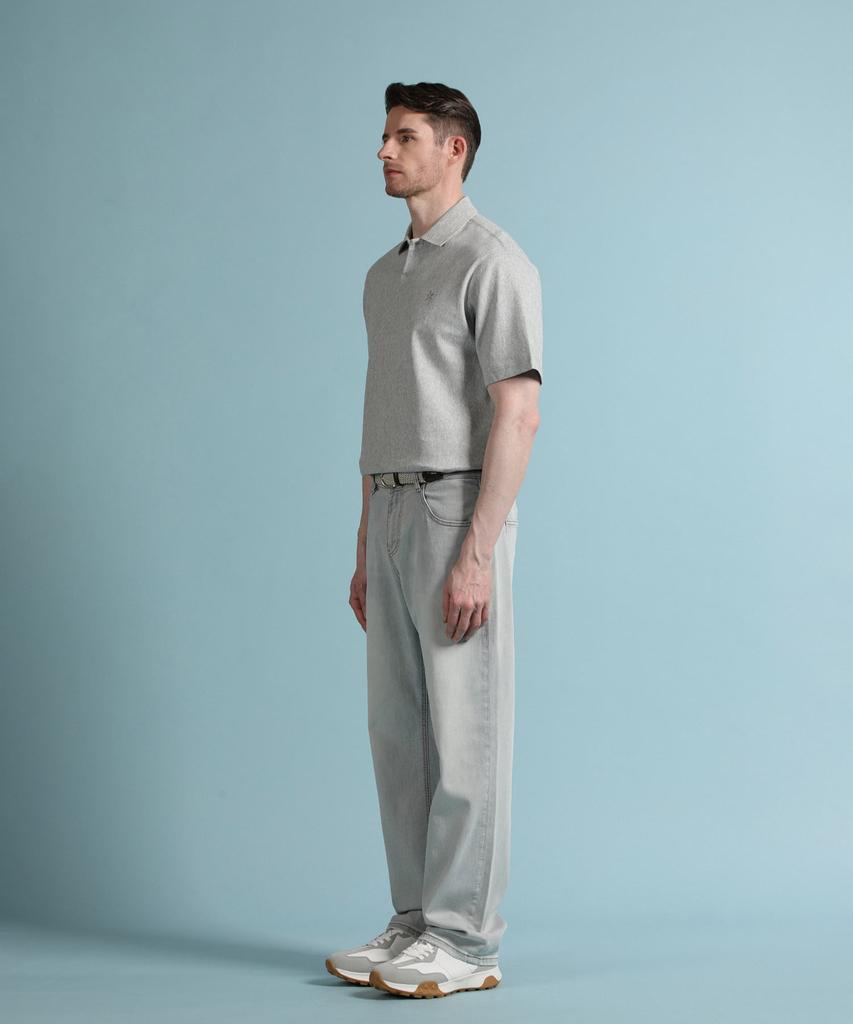 PANICALE Gray Logo Short Sleeve Polo Shirt (Type A)