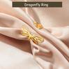 Cazador Adjustable Dragonfly Lotus Women's Ring Stainless Steel Jewelry Gold Color Finger Rings Gift 2026 Trend Wholesale New