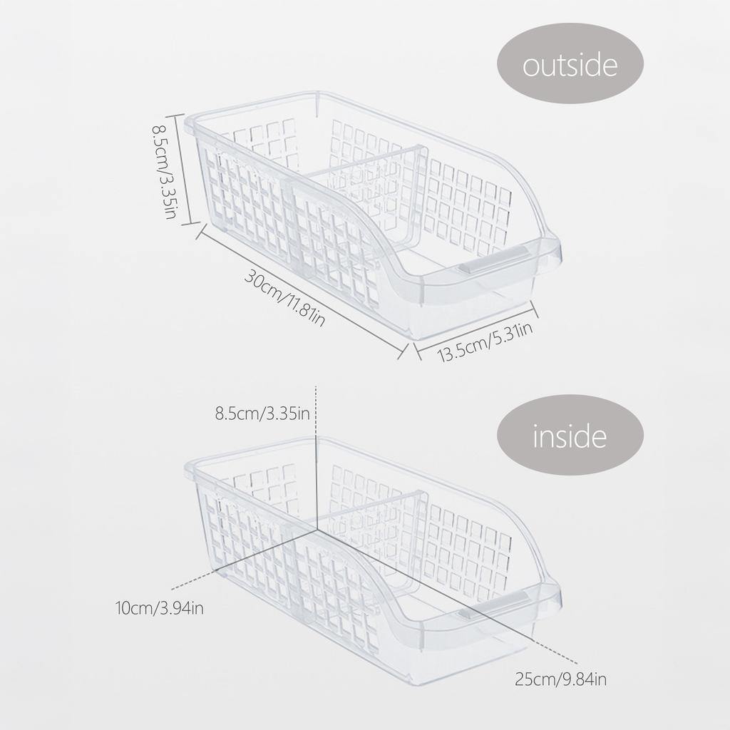 Home Kitchen Transparent Refrigerator Storage Compartment Thickened Plastic Food Storage and Organization Box Storage Basket