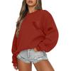 Women's Casual Fashion Round Neck Long Sleeve Sweatshirt With Pockets
