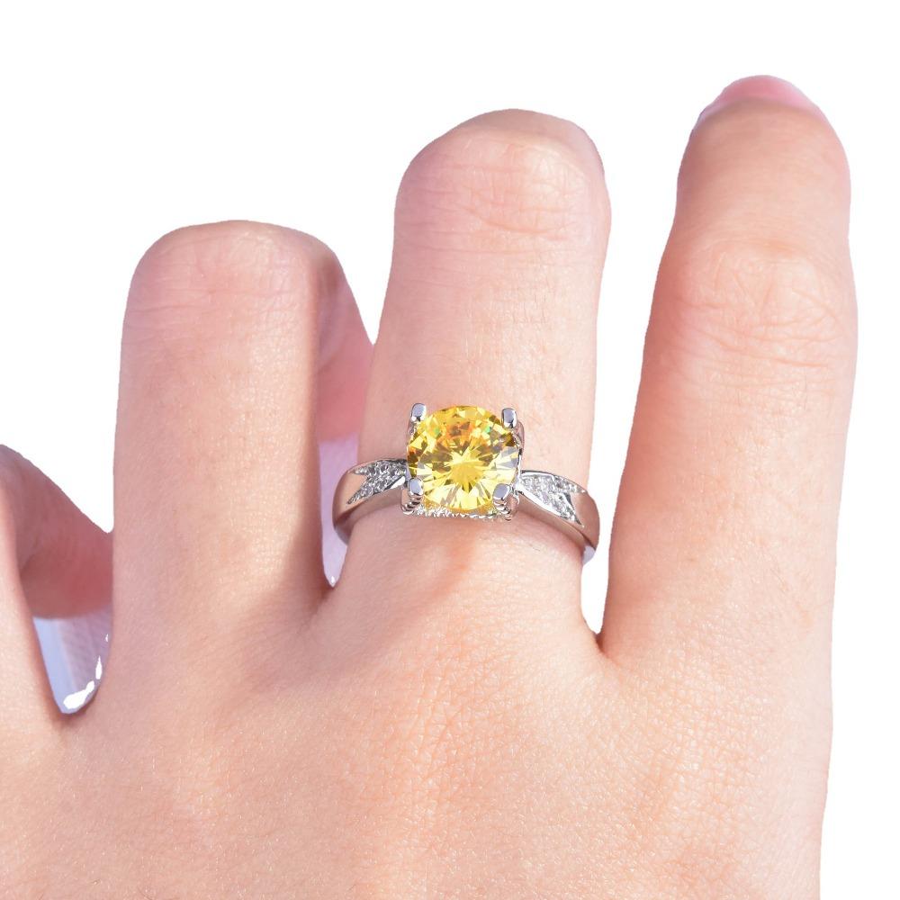2CT Colorful Moissanite High Carbon Diamond Imitation Gemstone Ring for Women Fashion Jewelry