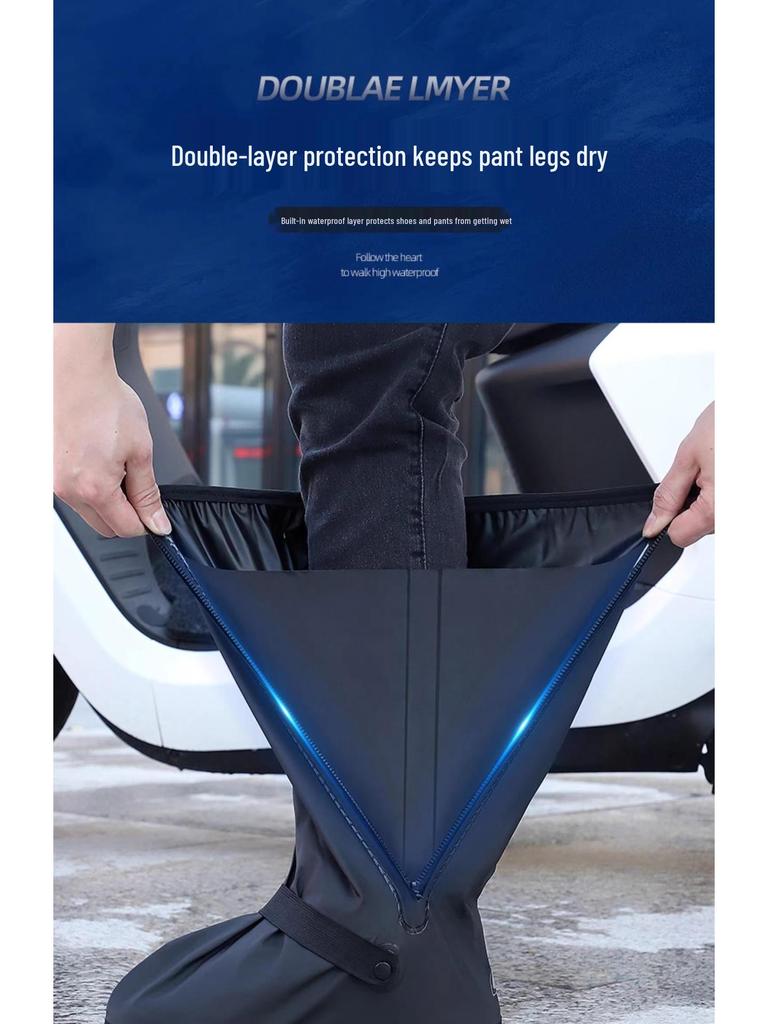 Waterproof Non-Slip High-Top Rain & Snow Shoe Covers for Outdoor Cycling - Unisex, Wear-Resistant, Sandproof, Thickened
