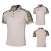 Men Shirt Slim Fit Pullover Turn-down Collar Camouflake Men T-shirt for Outdoor