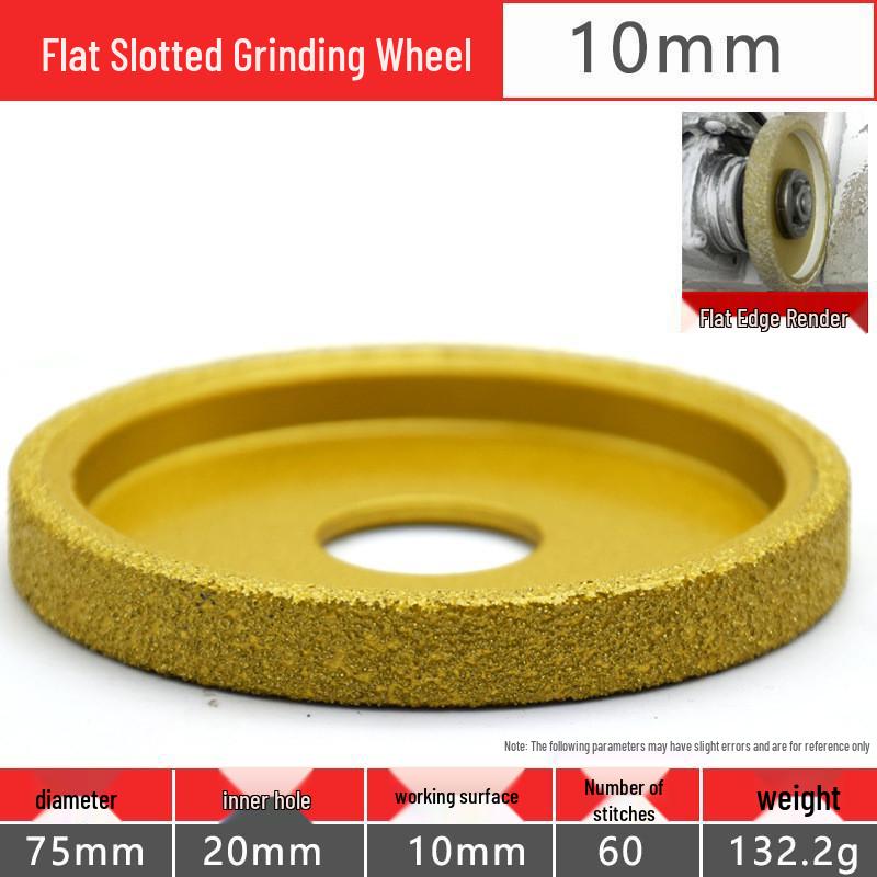Brazed Diamond Flat Angle Grinder for Roman Column Quartz Stone & Ceramic Tile Edge Grooving.