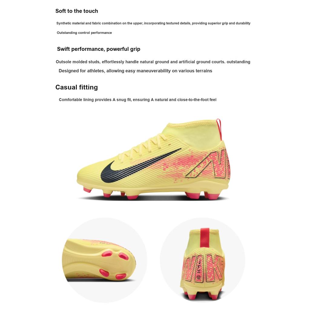 Kylian Mbappé X Nike Jr. Mercurial Superfly 10 GS Light Laser Orange/Armory Navy Kids Cleats Yellow HF6283-800