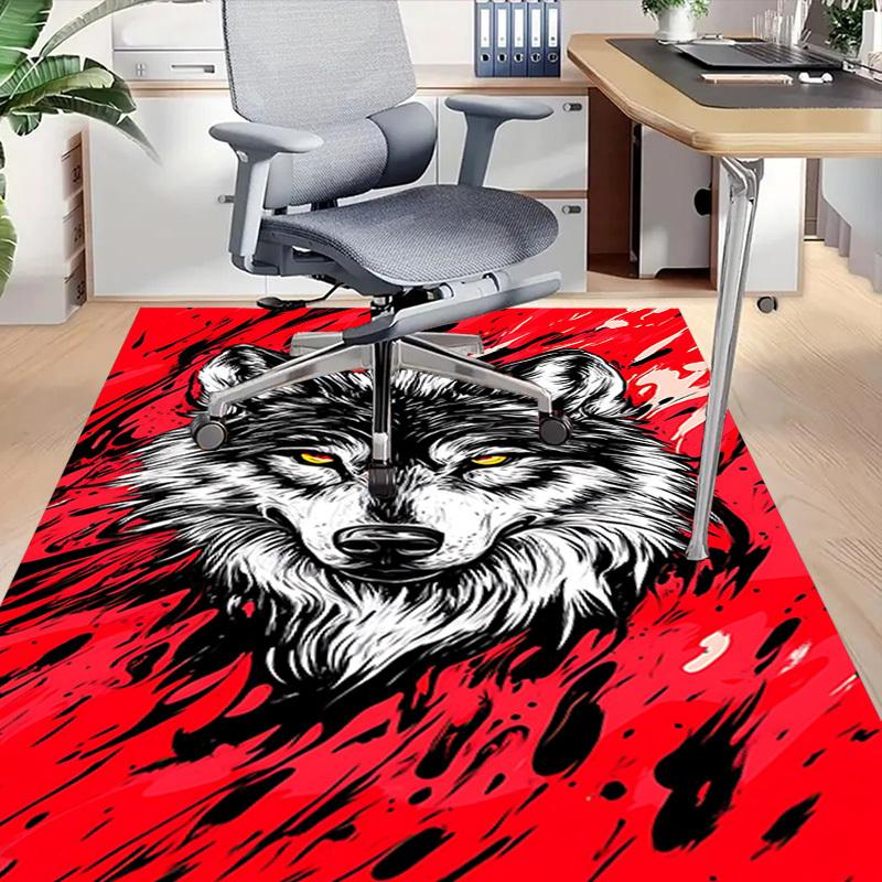 1pc Wolf Red Carpet, Office Rug Outdoor Mat Home Decor Area Carpet Festival
