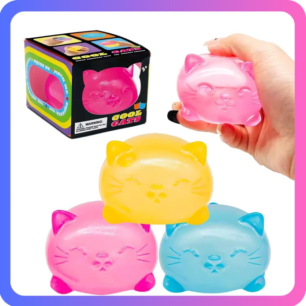 

1Pc Mini Cute Cat Maltose Decompression Toy Non Stick Odorless Non-toxic Fun Toy Pressure Relief Tool For Adults and Students