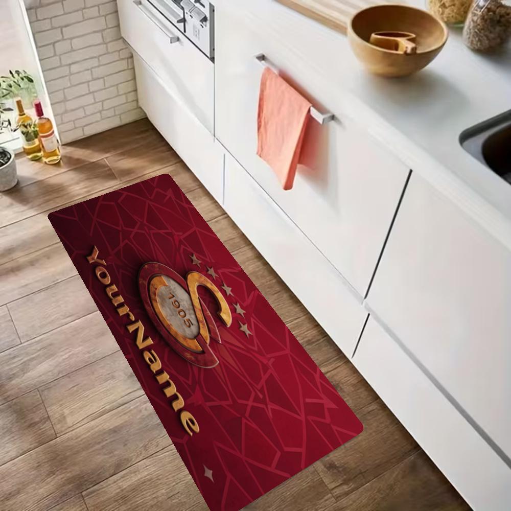Galatasaray1 Personalized Name Kitchen Carpet Nonslip Floor Mat Ideal Entryway Door Mat Laundry Room Bathroom Foot Mat