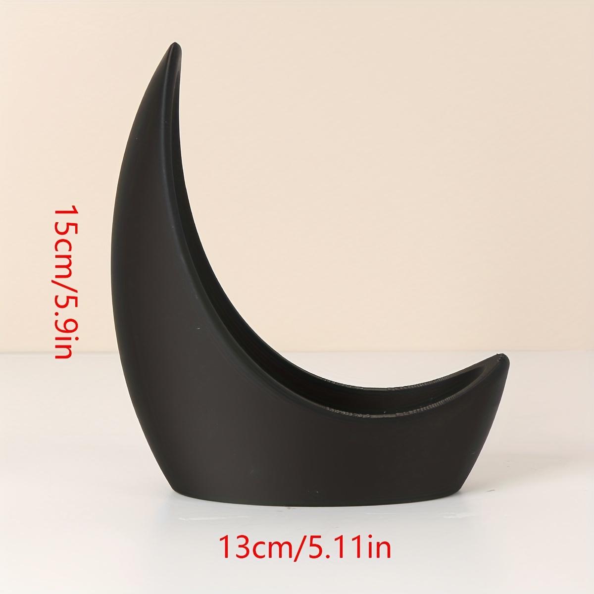 1pc Crescent Moon Planter - Celestial Moon-Shaped Succulent Pot with Drainage Holes, Durable Plastic Indoor/Outdoor Garden Decor 1pc чёрный