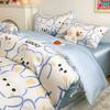 Summer Cartoon Anime Cool Moisture-wicking Breathable Washed Polyester for Quilt Cover Naked Sleeping Bed Sheet Student Set