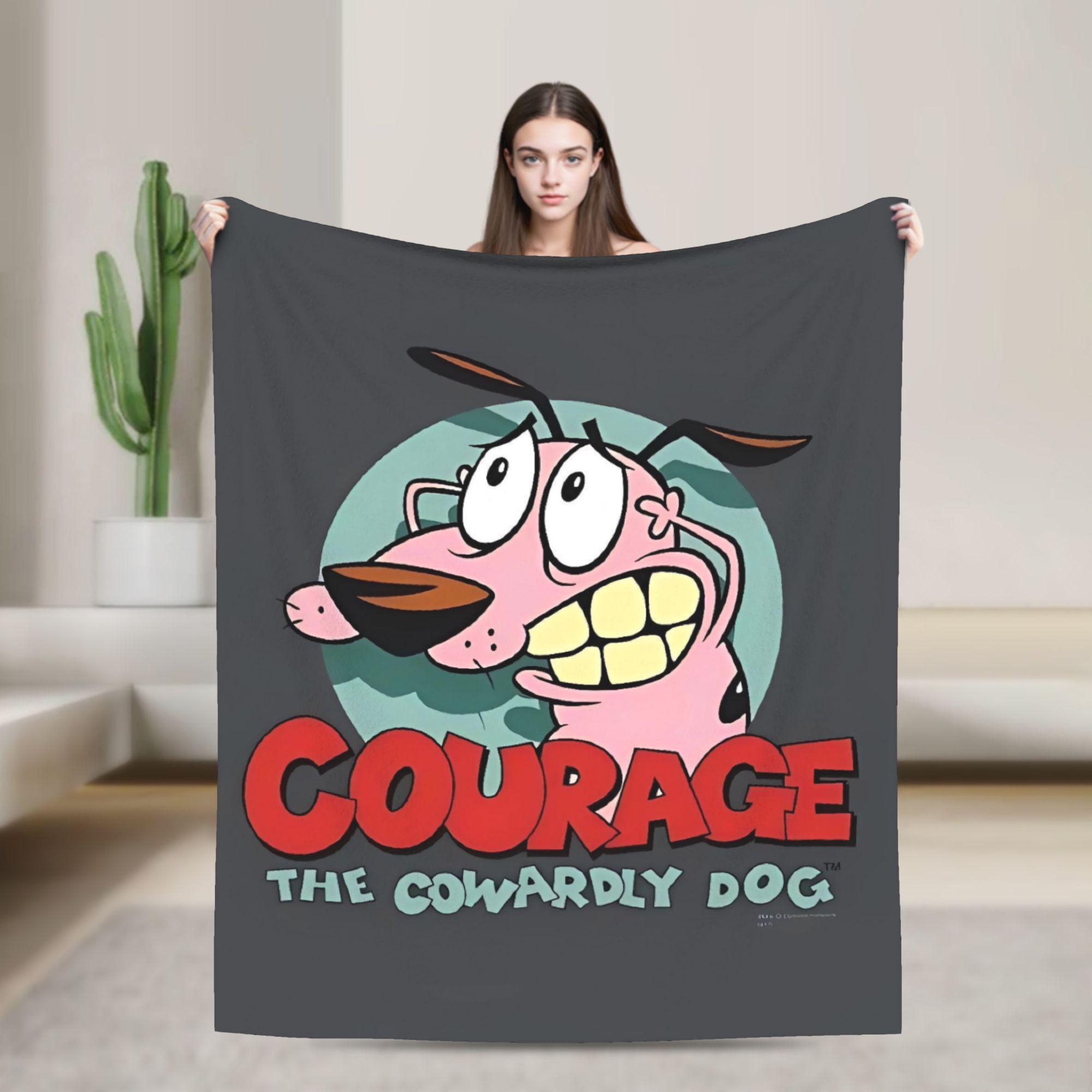 

Courage Cowardlys Dog Blanket Quality Super Soft Throw Blanket Winter Boy Girl Couch Chair Funny Bedspread 75x90cm