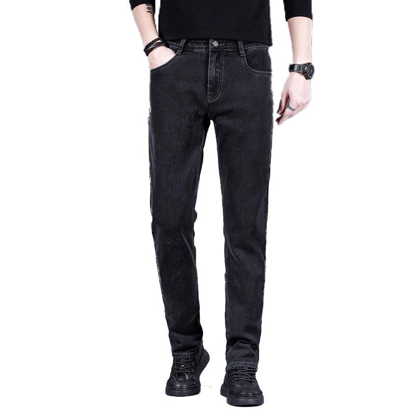 Modetrend Jeans Herren Frühling und Sommer Neue schmale gerade Hosen Mittlere Taille Vielseitige Freizeithosen