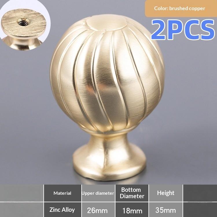 1/2Pcs Simple Kitchen Cabinet Bed Wardrobe Drawer Handle  Light Luxury Zinc Alloy Single Hole Round Ball Cabinet Door Handle