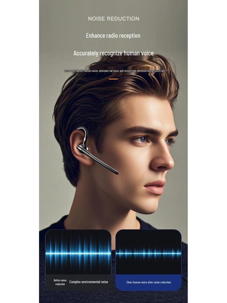 Bluetooth Business Headset with AI Translation, Noise Reduction, Long Battery Life, New Single Ear On-Ear Design, Version 5.4