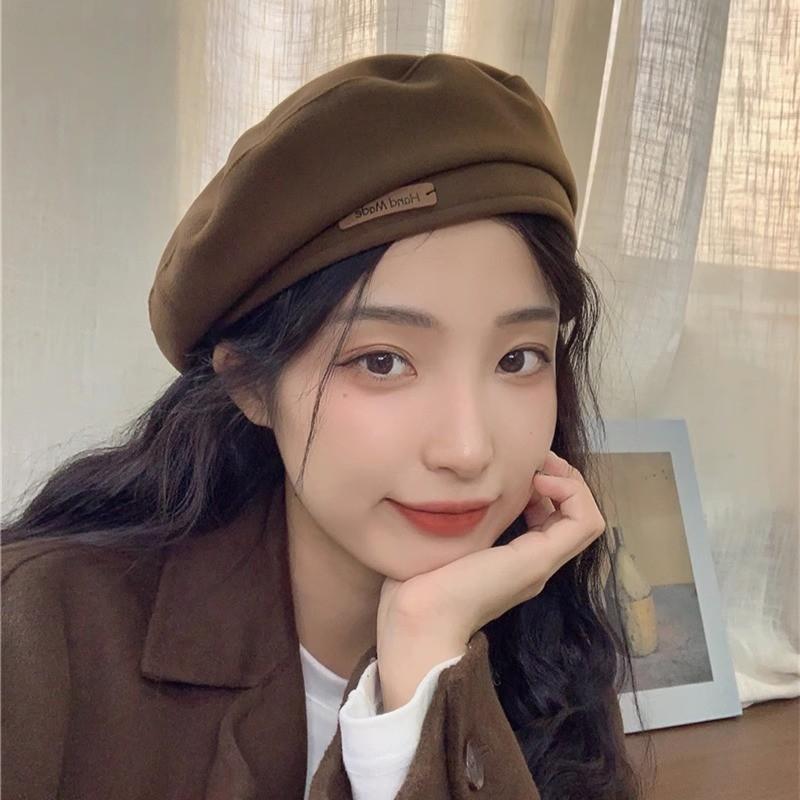 New Beret Children's Autumn Versatile Face Small Painter Hat Winter Warm Literary Retro Octagonal Hat
