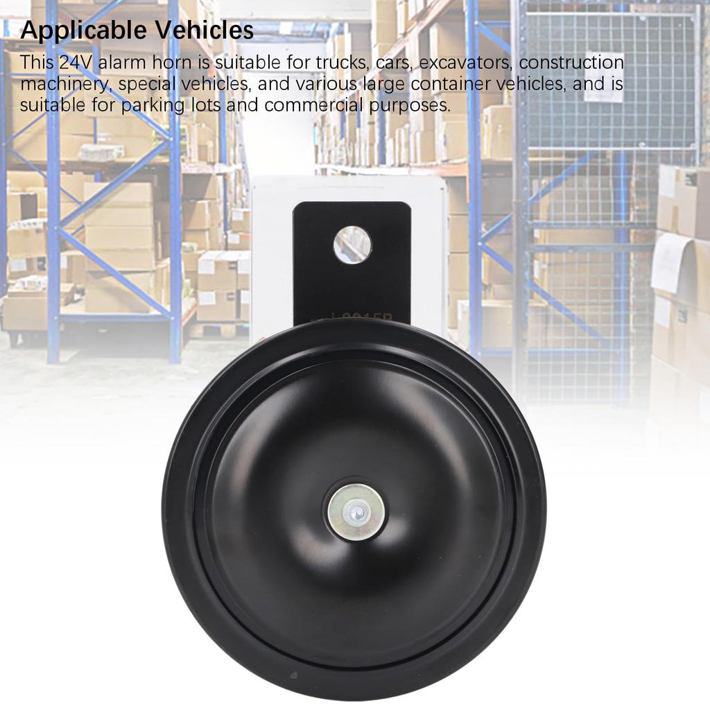 24V 3A Forklift Horn, 105dB Loud Universal Car Disc Horn, Truck Metal Horn for Excavator Special Vehicle Construction Machinery