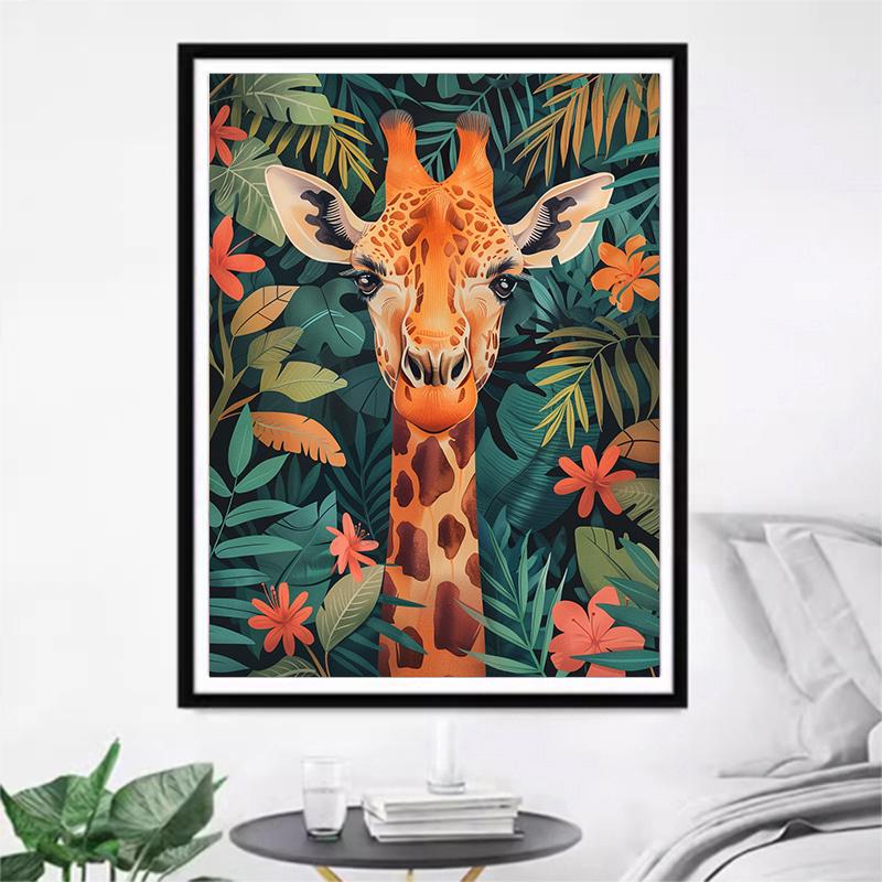5d DIY Diamond Painting Cross Stitch Animal Giraffe Diamond Embroidery Mosaic Flower Full Round Drill Home Decor