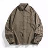 Unisex Hong Kong Style Plaid Shirt Jacket - Japanese Workwear, Multi-Pocket, Perfect for Spring and Autumn.