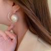 Large Round Imitation Pearl Hoop Earrings For Women Exaggerated C-Shaped Personality Earrings