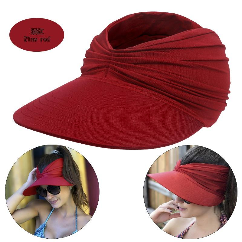 Beach Sun Hat Women's Empty Top Hat 50 + Sun Protection Hat Women's Outdoor Sports Hat