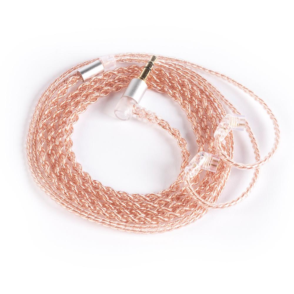 KBEAR 4 Core Copper Upgrade Earphones Cable With 2PIN/QDC/TFZ/MMCX Headphone Connector For KBEAR KS1 KZ ZSN PRO Gaming Headsets