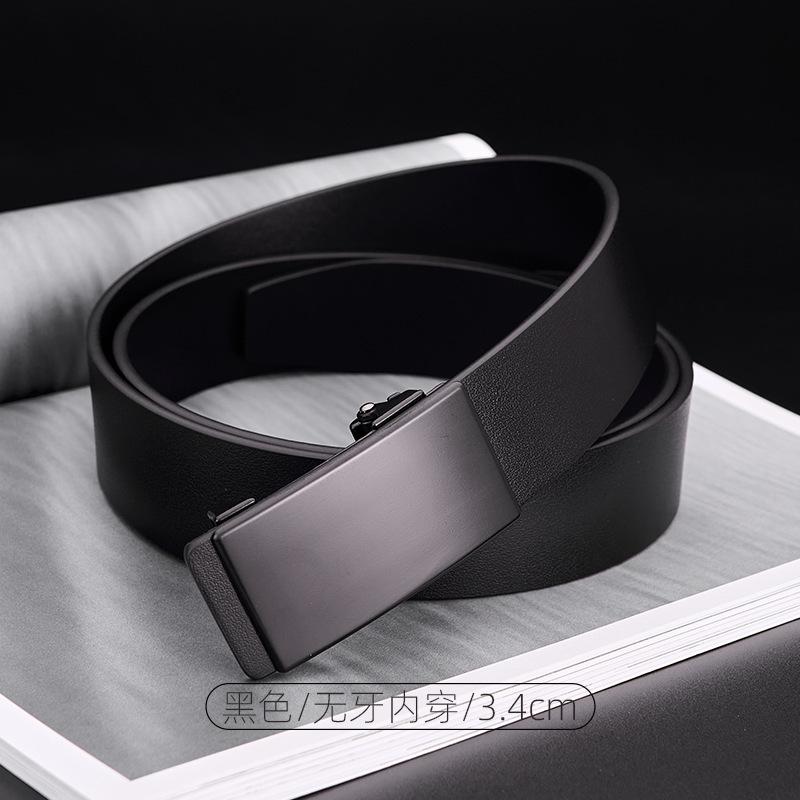 Business Belt Men's Sense First Layer Cowhide Belt Men's Fashion Trendy Men's Automatic Buckle Belt