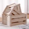 Retro Distressed Wooden Slat Storage Box for Display and Decor