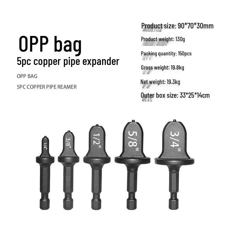 5-in-1 Electric Air Conditioner Copper Tube Expander, 6pc Set with Hex Handle