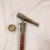 Brass Rosewood Walking Cane with Telescope Compass Vintage Nautical Cane
