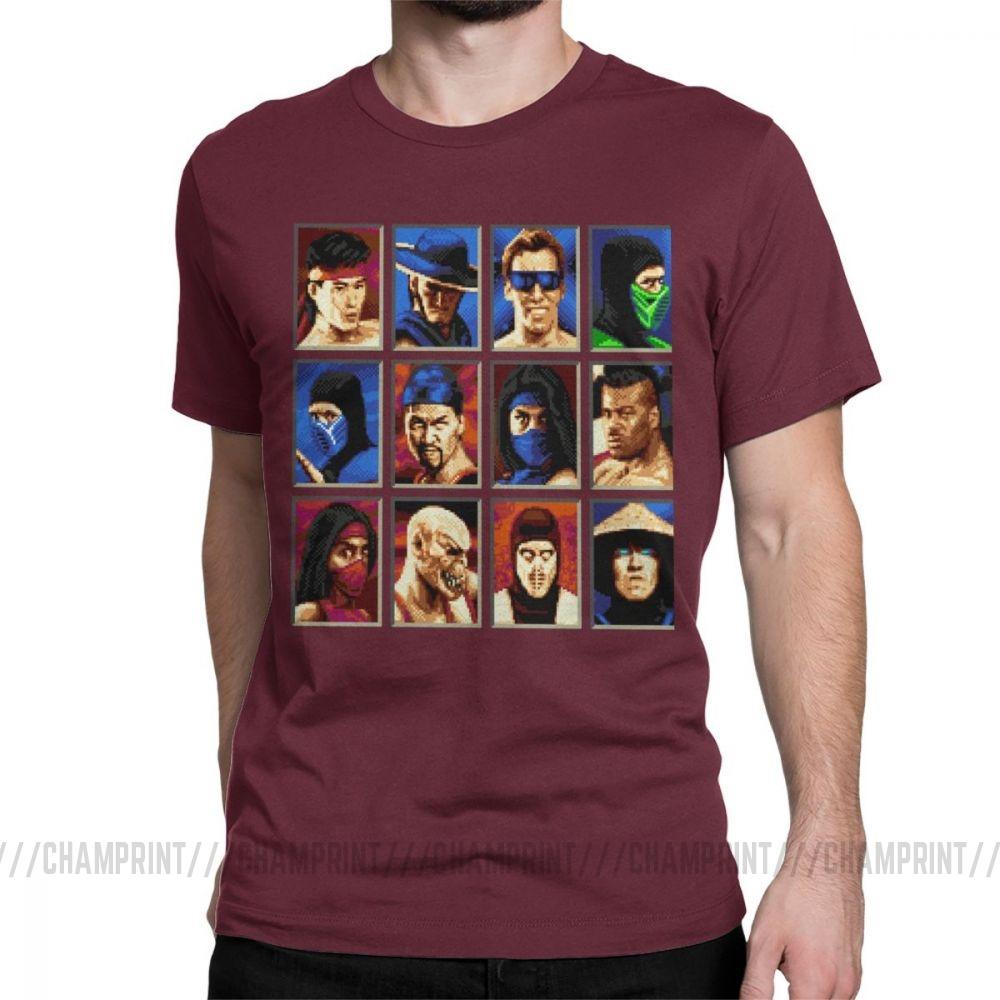 Vintage Mortal Kombat Ii Tees Genesis Character Select 16 Bit T Shirt Retro Gamer Collage T
