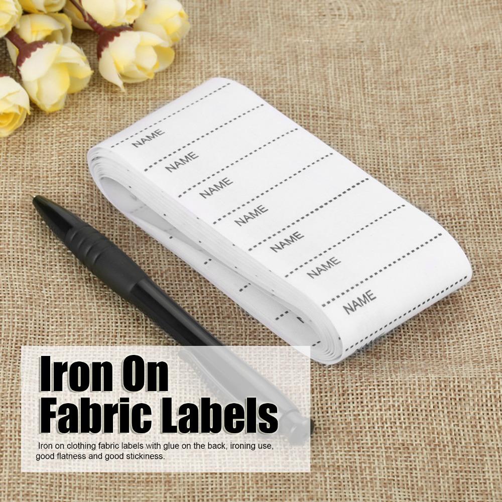 200pcs Iron On Woven Name Labels White Sew on Name Tags Iron On Clothing Labels For School Uniforms