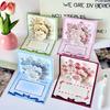 Creative 3D Greeting Card Pop Up Love Rose Thank You Cards with Envelope Blessing Card Wife Girlfriend Gift
