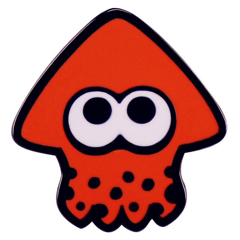 Splatoon Inkling Cartoon Shooting Game Metal Badge Backpack Accessory