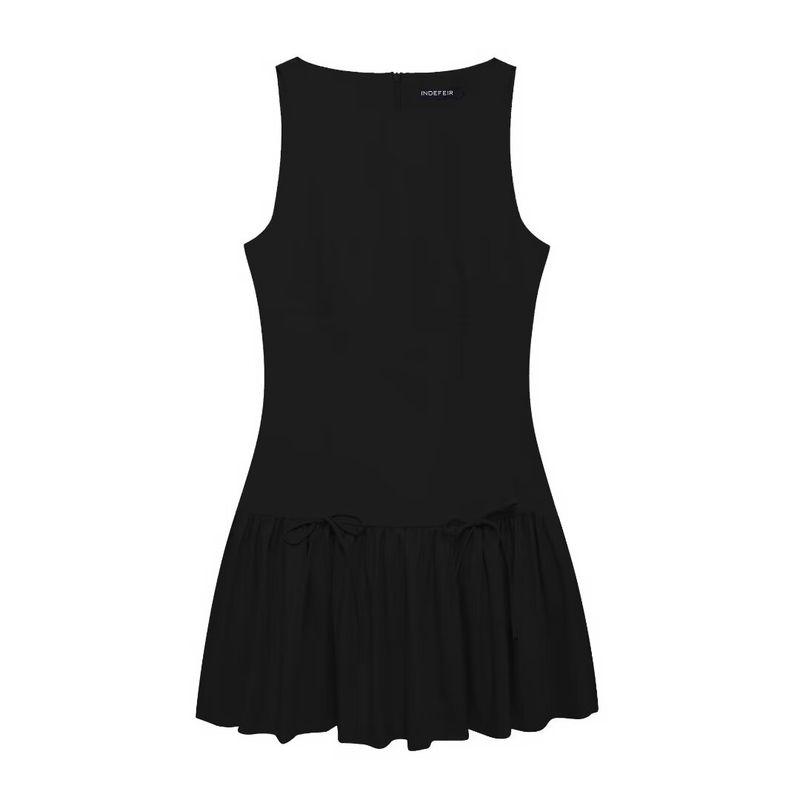 Kaslead New Arrival Women's Clothing Fashion Style Fashion Minimalist Bowknot Decoration Mini Dress 3152278