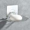 Stainless Steel Soap Rack Punch-free Nail-free Bathroom Single Layer Drain Wall Hanging Sucker Soap Box Light Luxury Shelf
