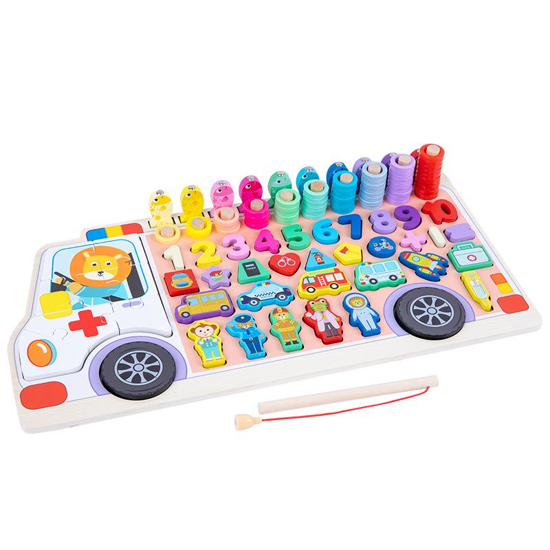 Toddler Number Puzzle Blocks for Early Education and Brain Development Ages 1-3 Boys & Girls