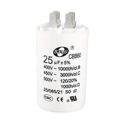 Double Insert CBB60 Run Capacitor 25uF 450V AC  High-quality   Air Compressor Water Pump Motor