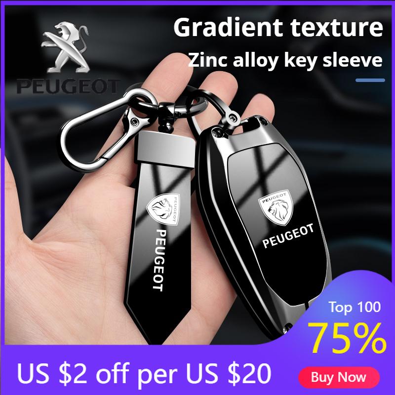 2026 Gorąca Naklejka Samochodowa Stop Cynku Pokrowiec na Kluczyk Samochodowy Flip Etui Brelok Uchwyt Muszla Dla Peugeot 208 3008 308 508 408 2008 4008 Auto