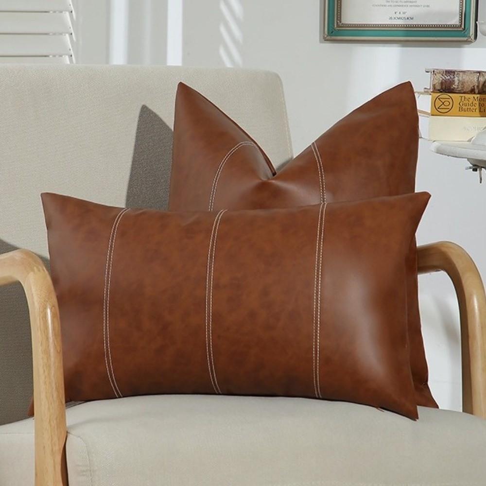Reißverschluss PU-Leder Kissenbezüge Strapazierfähige Kissenhülle Kissenbezug Sofa