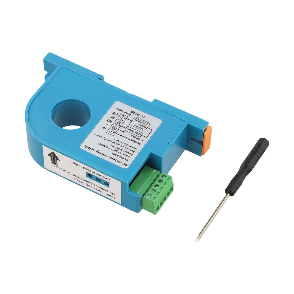 DIN Mountable DC Current Sensing Switch for 0 50A 0 100A Detection Range