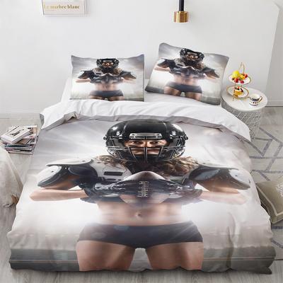 3Pcs Bedding Set Rugby American Football Printed Cozy Soft Duvet Cover King Queen Twin Size Birthday Gift For Boys Bedroom Decor