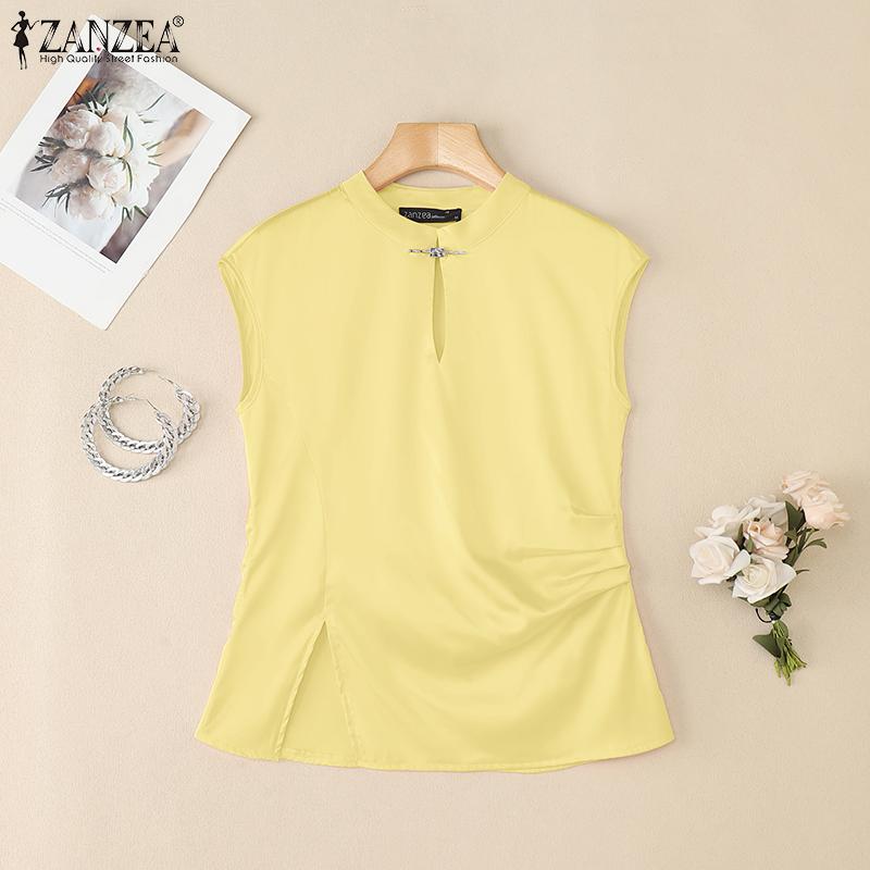 ZANZEA Lässiges, ärmelloses Tanktop für Damen mit Rundhalsausschnitt