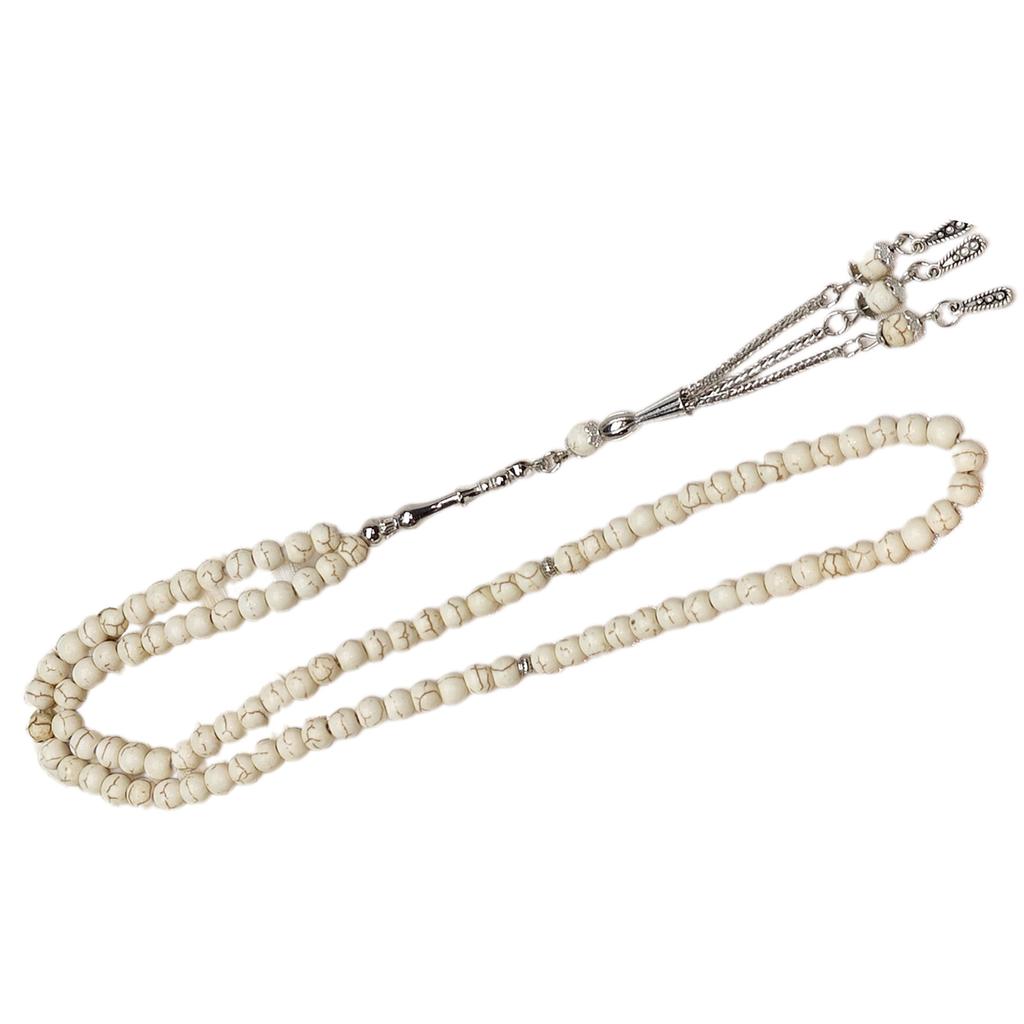 Handmade Muslim Prayer Beads Chain Imitation Turquoise Cultural Accessory For Daily Worship And Fashion Jewelry