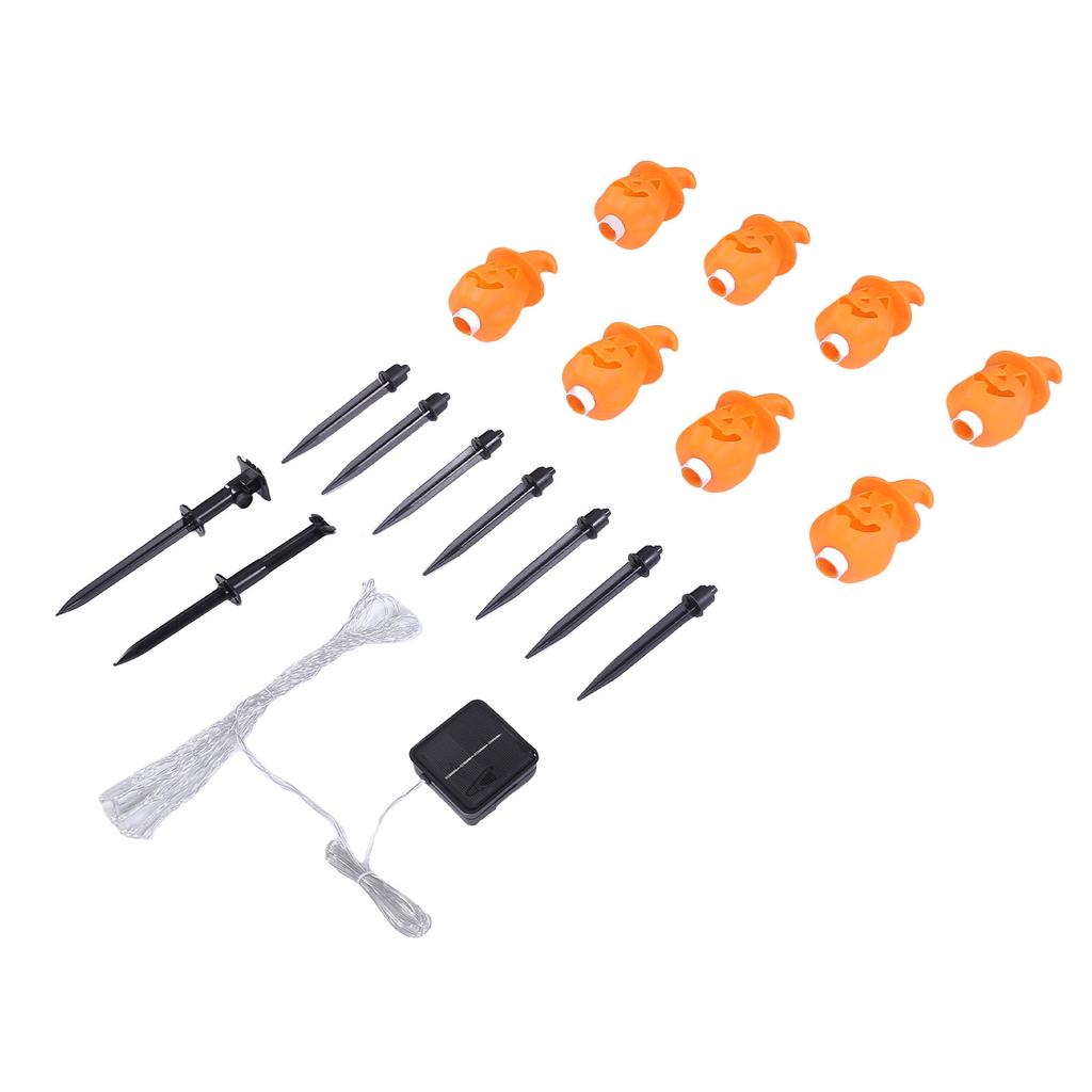 8Pcs Solar Pumpkin Ground Inserted Light IP65 Water Proof Pumpkin Solar Light Stake for Sidewalks Gardens Fences