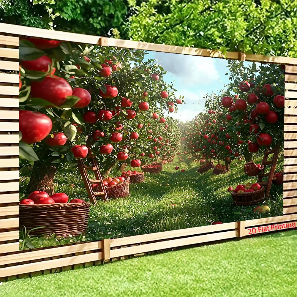 2D-Ebene 1 Stück Apfelernte Obstgarten Herbst Hintergrund Thema geeignet für Innen- und Außenbereich Hintergrundstoff