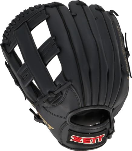 

[Amazon.co.jp Exclusive] ZETT Catch Ball Glove for Beginners with Shock Absorbing Pads, 12-inch, Left-Handed Throw, Black (BDG3516VA)